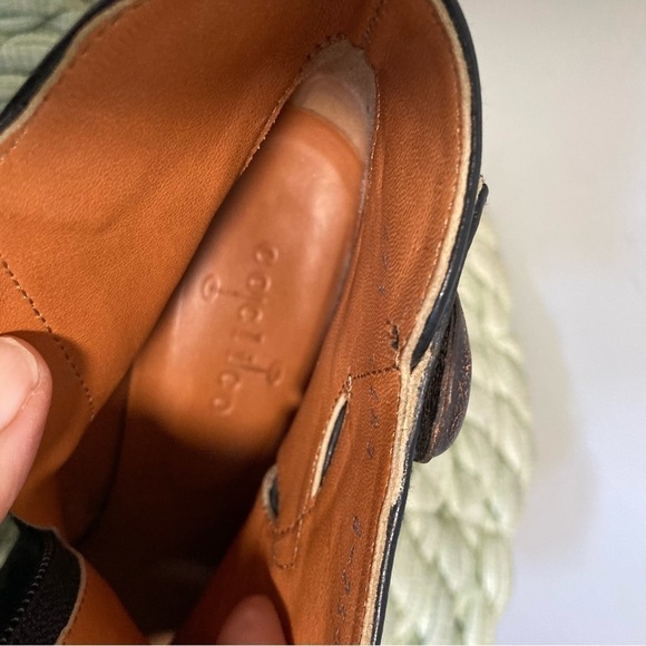 COCLICO Black Leather Button Detail Heel Ankle Booties - Picture 6 of 11